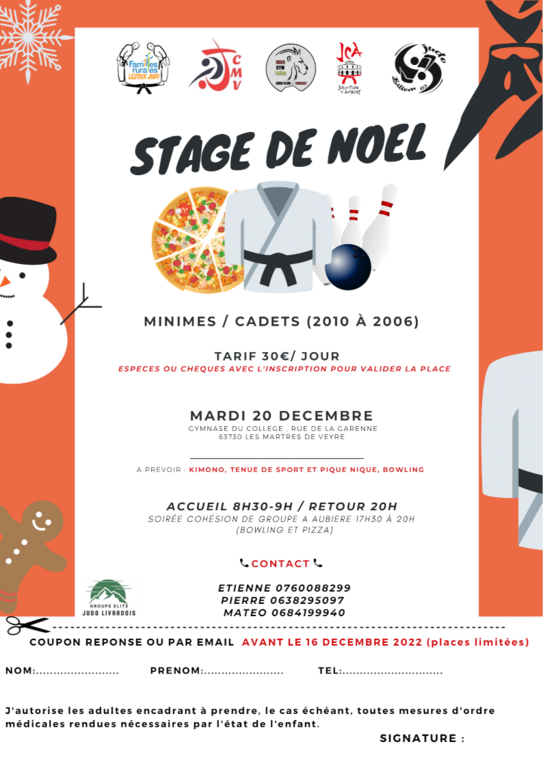 Stage de Noël - Les Martres de Veyre (63)
