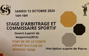 Stage Arbitrage et Commissaire sportif